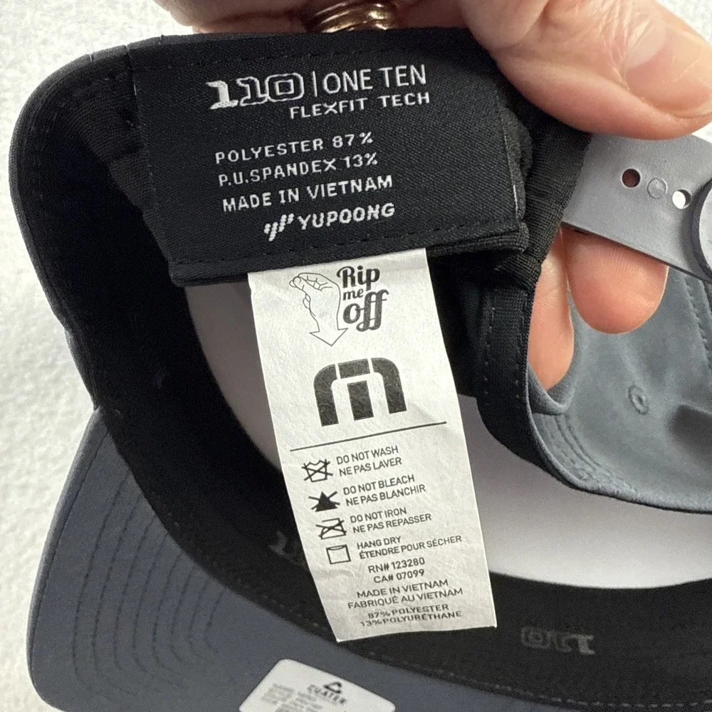 Travis Mathew Cuater Golf Flexfit Tech 110 I One‎ Ten Gray Yellow Snapback NWT